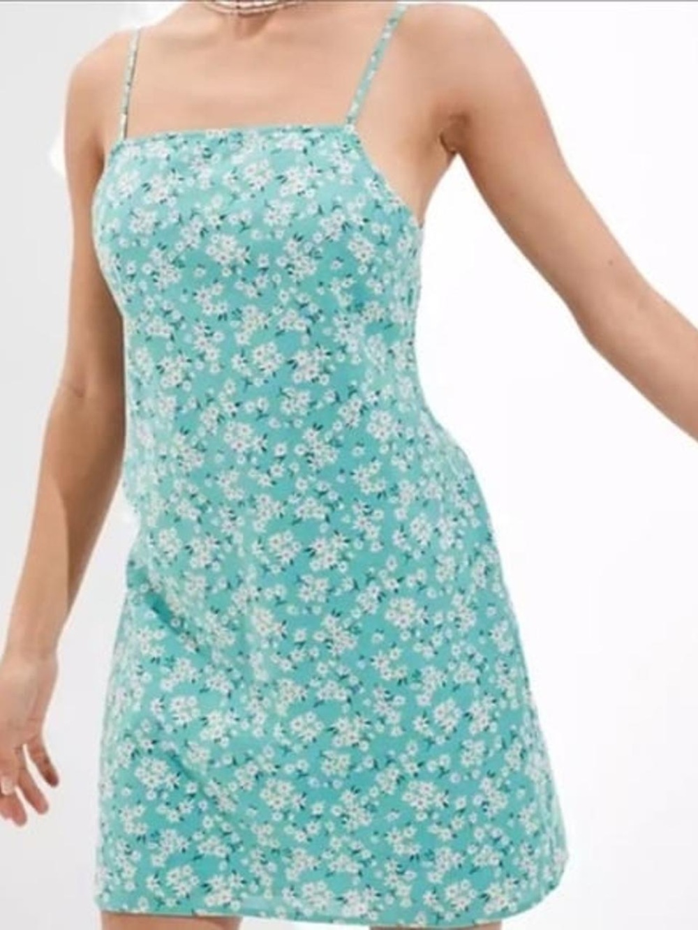American Eagle Outfitters blue Floral Slip Dress with Spaghetti Straps